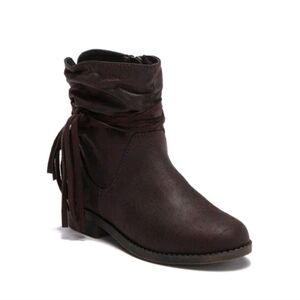 MINI MIA Kids Girls Little Kamali Toddler NEW Mid-Calf Zipper, Brown